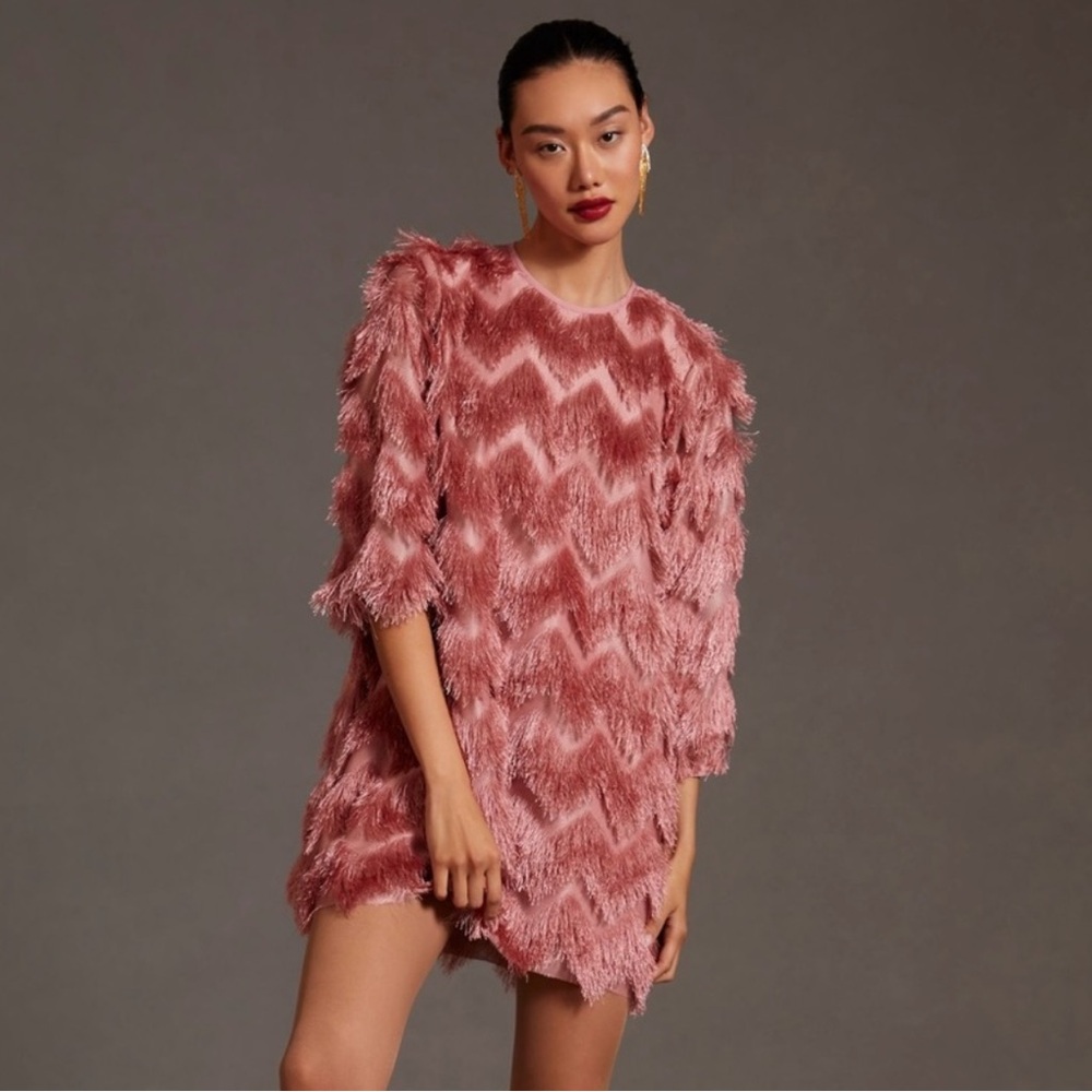 HUTCH FRINGED CHEVRON DRESS